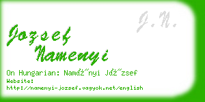 jozsef namenyi business card